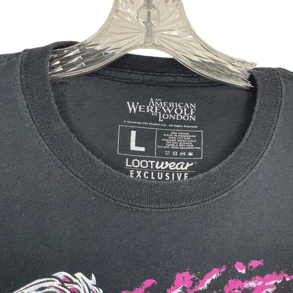 An American Werewolf in London Tshirt Size Large Black Moon 90s Y2k Spooky - Picture 8 of 16